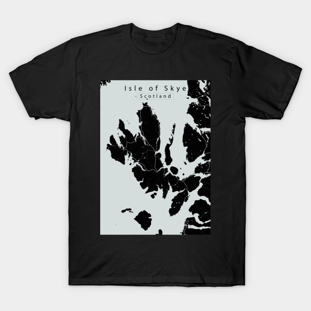 Isle of Skye Scotland Island Map dark T-Shirt by Robin-Niemczyk